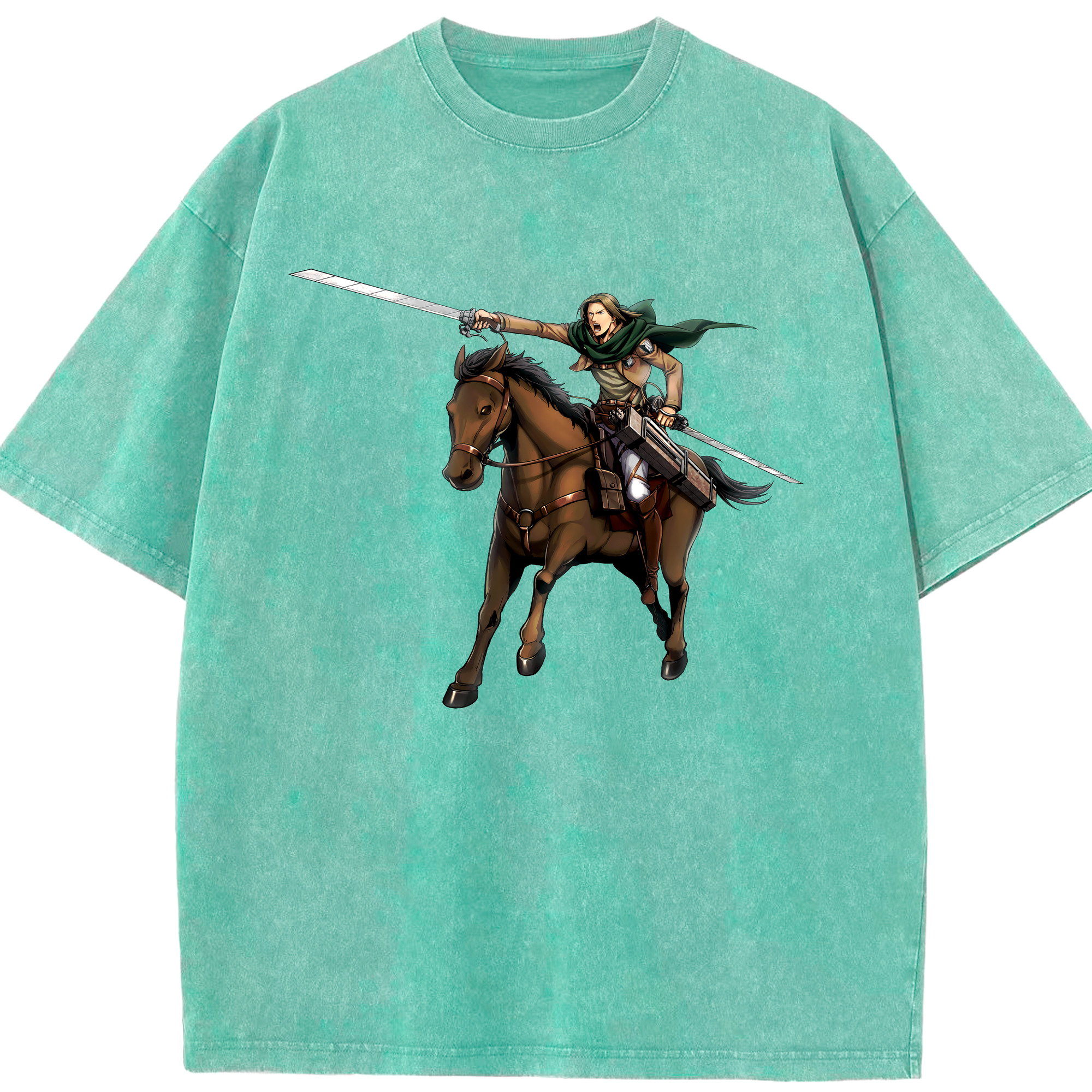 （画像用） 進撃の巨人 Attack on Titan 綿100% ヴィンテージ風 半袖Tシャツ（フロントプリント）